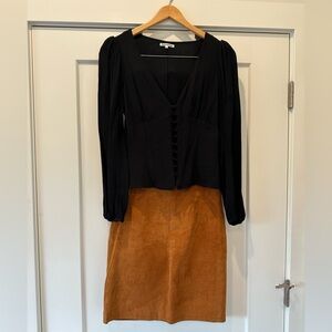 Suede Leather Skirt Size 6, Vintage.